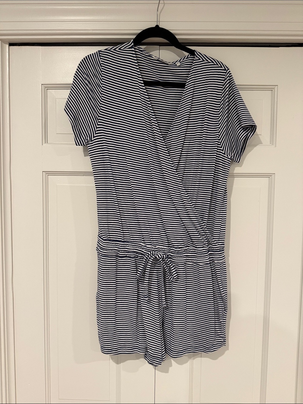 Vineyard Vines Navy and White Striped Wrap Romper